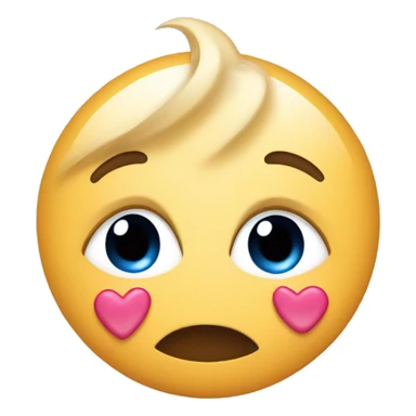 Blushing emoji with kisses all over it sticker