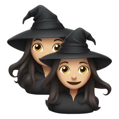Two brunette witches  sticker