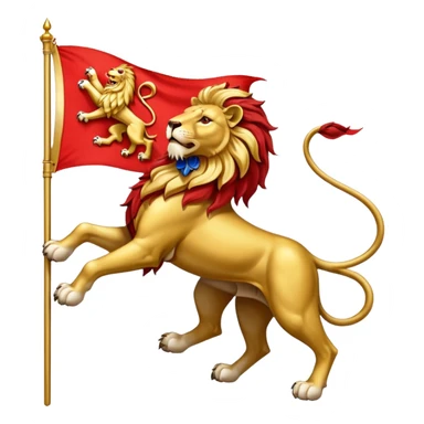 Majestic 4 leg Lion Medieval Banner heraldry flag sticker