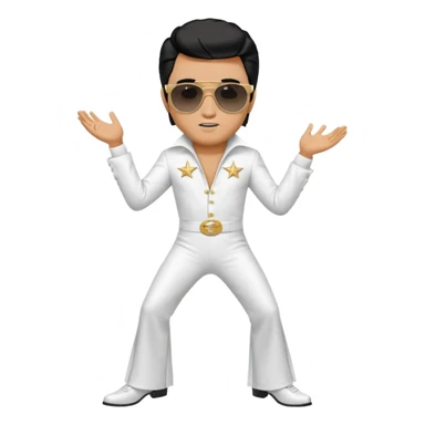 A boy with an Elvis Presley mask with sunglasses dressed as Elvis Presley sticker