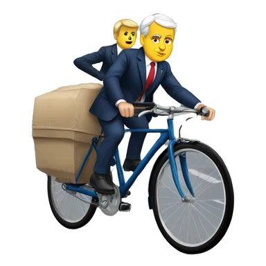 President macron sur velo avec ses gardes du corps sticker