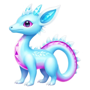 Shiny Exotic Colorful Amaura-Aurorus-Fakémon-hybrid-creature (full body)  sticker