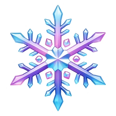 Gradient iridescent Pastel Pink violet blue white crystal snowflake  sticker