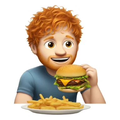 Ed Sheeran eating a burger sticker