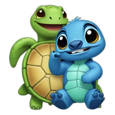 Stitch And turtle sticker