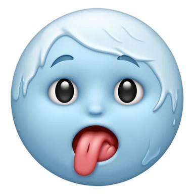 a cold circle emoji with its sticking its tong out sticker