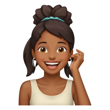 hand on neck laughing black girl sticker