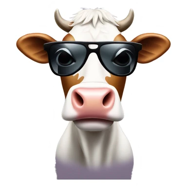 Cow with sunglasses  sticker