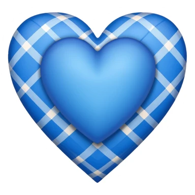blue heart with a plaid pattern sticker