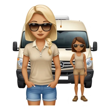 Sprinter van and lady sticker