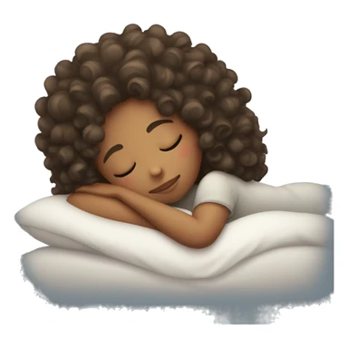 Curly hair girl sleeping  sticker