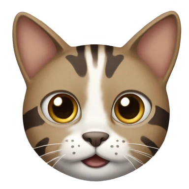 Cat with brown stripes with big eyes, a white chin and expressive face sticker