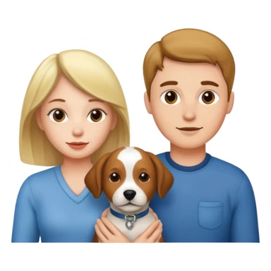 couple and their pet dog sticker