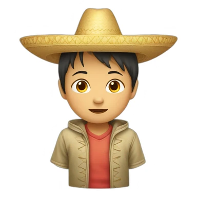 Asian child in huge sombrero sticker