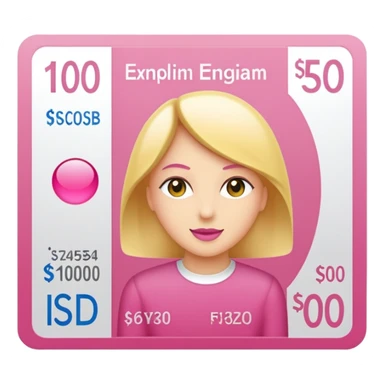 100 usd  en color rosa con este código de color #FDD2EF sticker