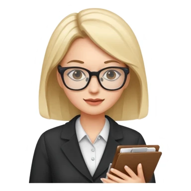 the same woman, but dropping documents and using the phone sticker