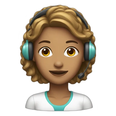 woman with headset sticker