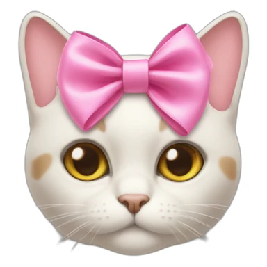 a cat with a pink bow sticker