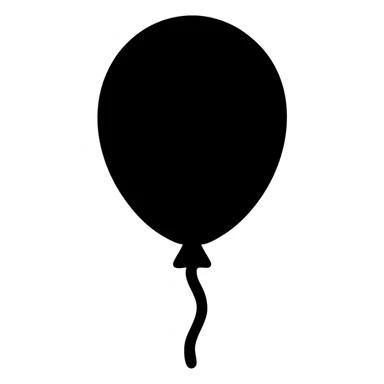 solid black balloon icon, minimal sticker