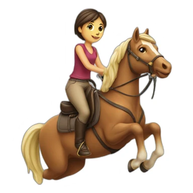 Fille sur cheval sticker
