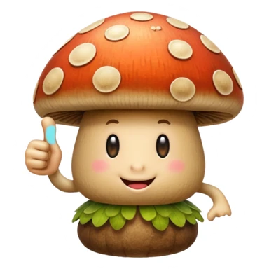 Mushroom giving thumbs up sticker
