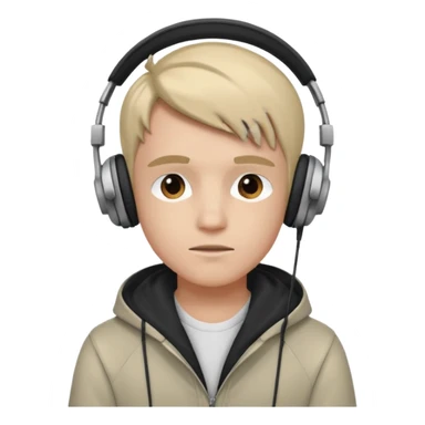 GenZ boy with headphones on and look like editor make him cool asf!  sticker