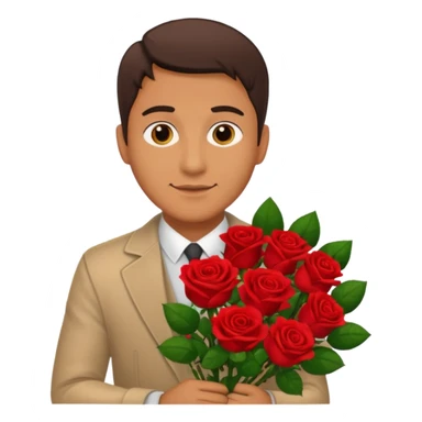 man flower-holding person bouqet sticker