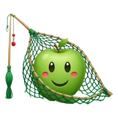 fishing net in water apple emoji style sticker