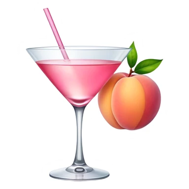 glass of pink martini with peach sticker