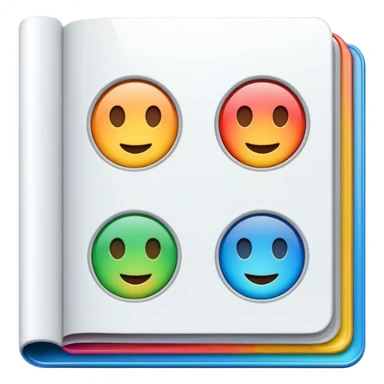 emoji of empty open colored magazine sticker