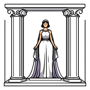High Priestess tarot card with mysterious woman between two pillars sticker