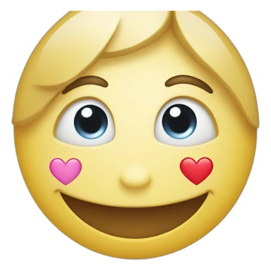 Smiling face with smiling eye and three heart sticker