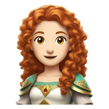 a white girl with long red curly hair and freckles, cosplaying Princess Zelda posing and smiling sticker
