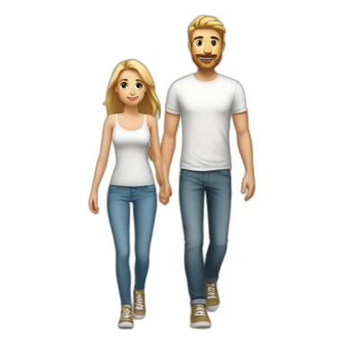 Young white Familie skinny casual walking sticker