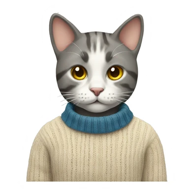 Cat with a sweater  sticker