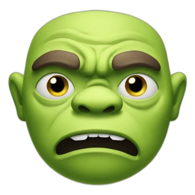 Ogre emoji but sad looking sticker