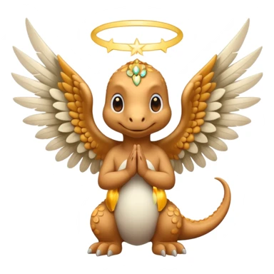 Dinosaurio angelical rezando  sticker