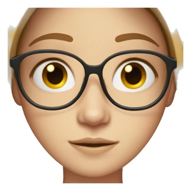 pale girl with freckles and middle parted long brown hair with glasses sticker