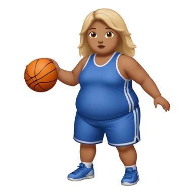 Fat girl playing basketball  sticker