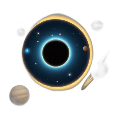 black hole and planets sticker