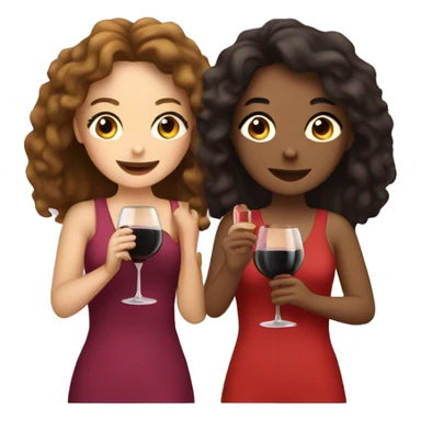 two girls me and my best friend with wine  sticker