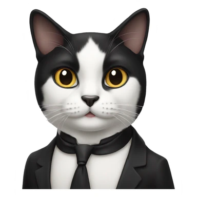 tuxedo cat with a black mustache  sticker