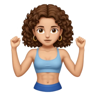full body, very beautiful italian girl, dark brown eyes, looking like Emma Watson, with curly and big volume very bright brown hair, and a golden piercing ring in nose on left side, doing pull up, muscled

 sticker