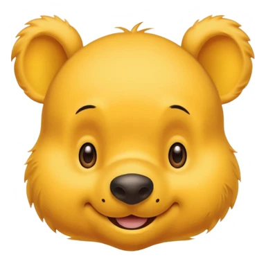 make a cute winee the pooh emoji only one pair of eye brows and only the face no body and no shirt and no being naked no fair sticker