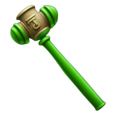 Green AI and judge hammer sticker