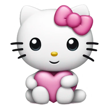 Hello kitty with pink heart sticker
