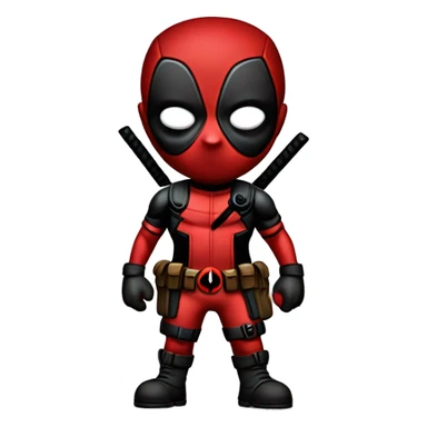 Cute deadpool character full body HD sticker