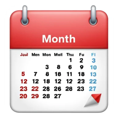 colored calendar 1 month without dates sticker