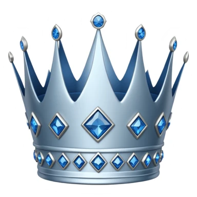 silver crown with blue diamonds sticker