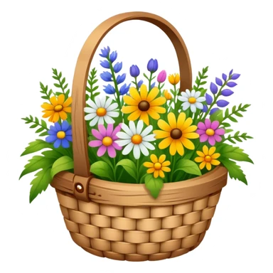 basket full of wildflowers sticker